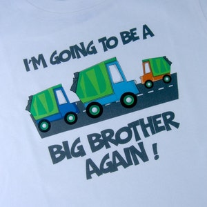 Matching Set of two Big Brother Again Big Brother Shirt set Personalized Set of 2 Garbage Truck Brothers Outfit tops 02072012f image 2