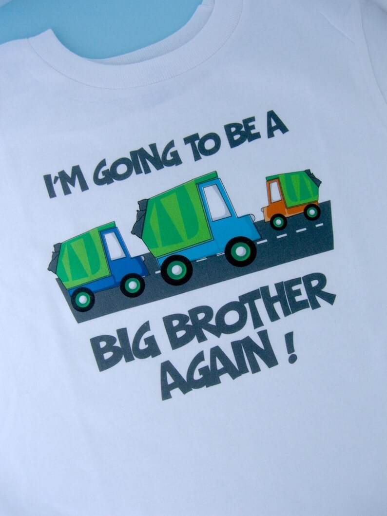 Matching Set of two Big Brother Again Big Brother Shirt set Personalized Set of 2 Garbage Truck Brothers Outfit tops 02072012f image 2