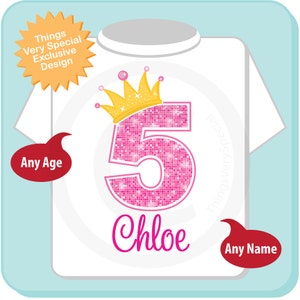 5th Birthday Shirt, Pink 5th Birthday Outfit top, Personalized Girls Birthday Shirt 5th birthday girl birthday girl gift 10032016fzx image 5