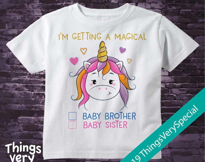 Unicorn Gender Reveal Shirt or Onesie Bodysuit - Gender Reveal Party outfit - Short or Long Sleeve 03132019a