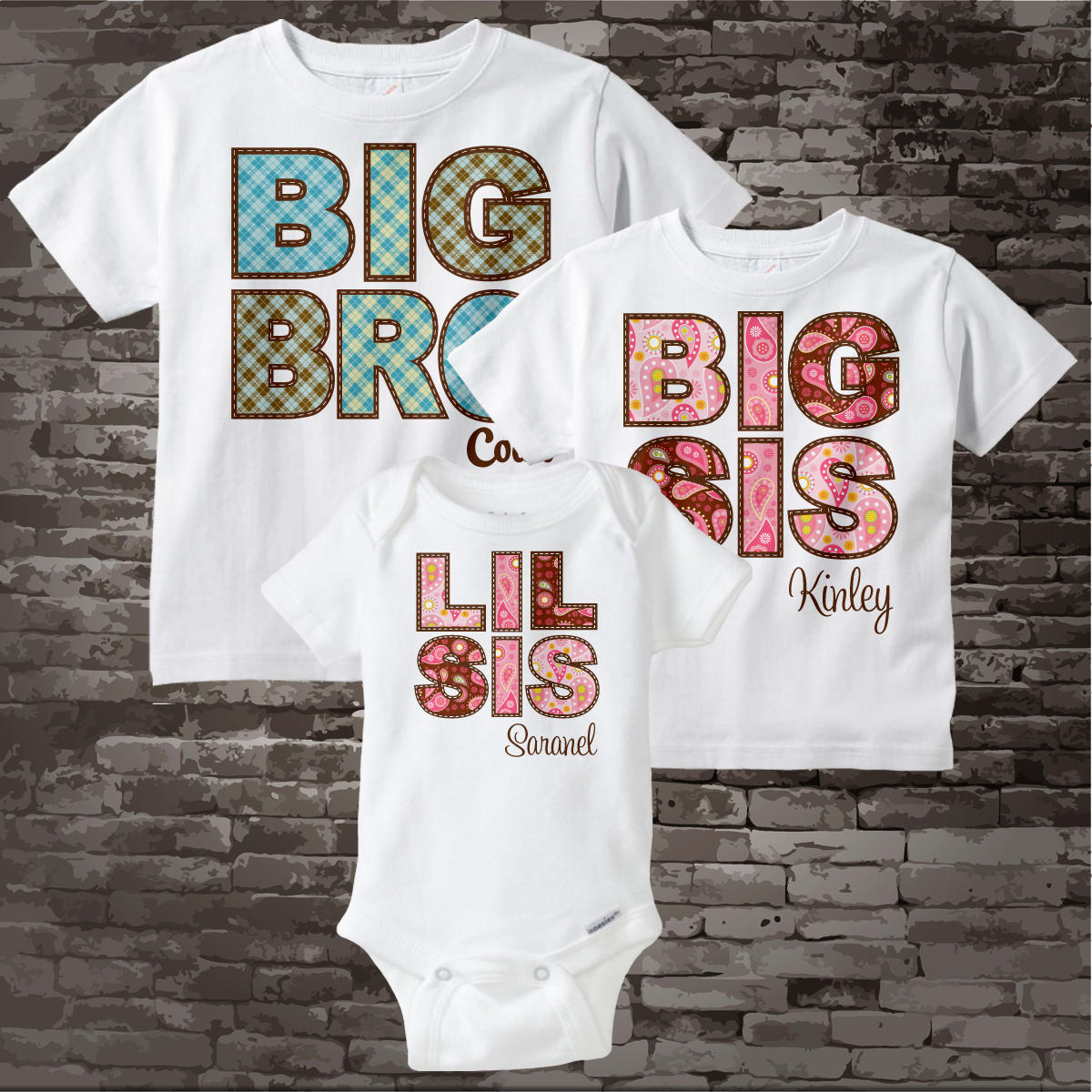 personalized big brother little sister shirts