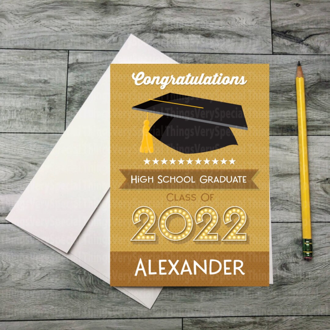 High School Graduation Card Personalized High School Etsy