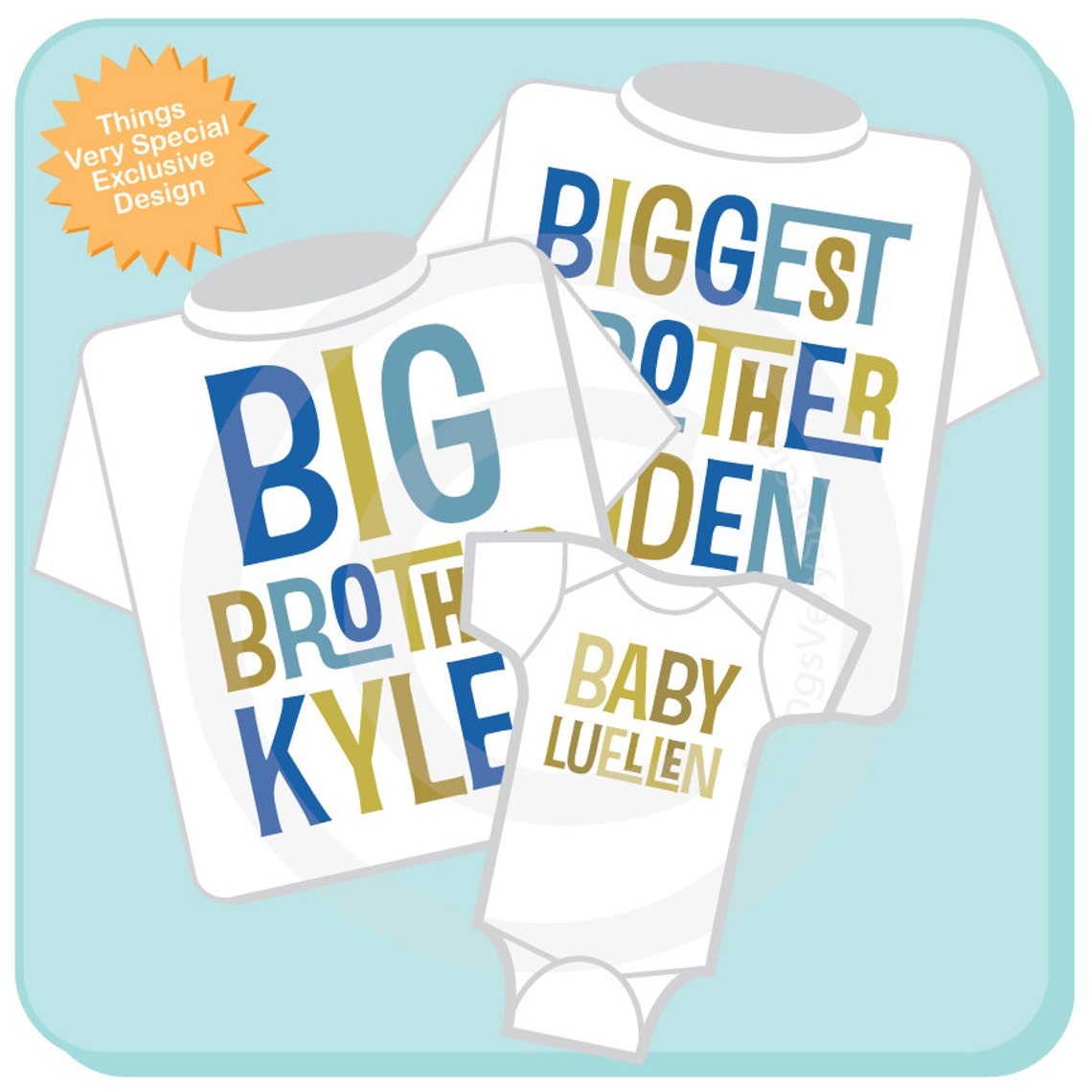 Boys Set of Three Biggest Brother Big Brother Shirt and Etsy