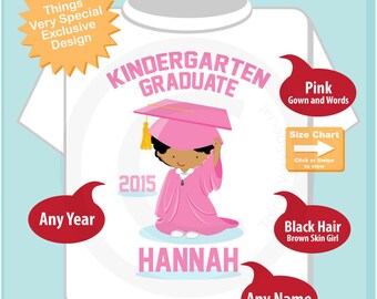Kindergarten Graduate Shirt, Kindergarten Graduation Shirt, Personalized for your little girl with year and name (06032014a)