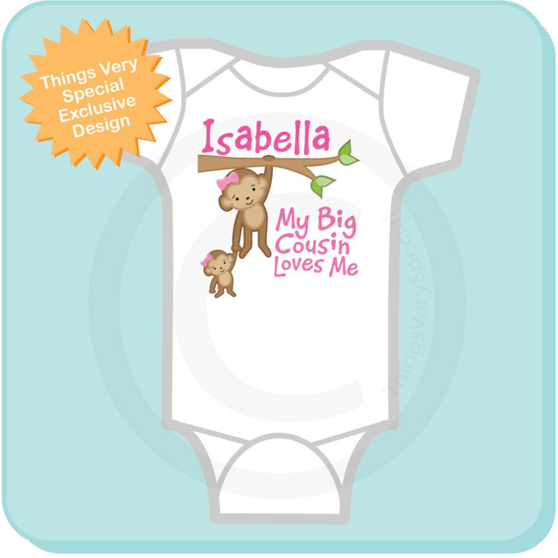 Personalized My Big Cousin Loves Me Onesie or Tee Shirt With Etsy