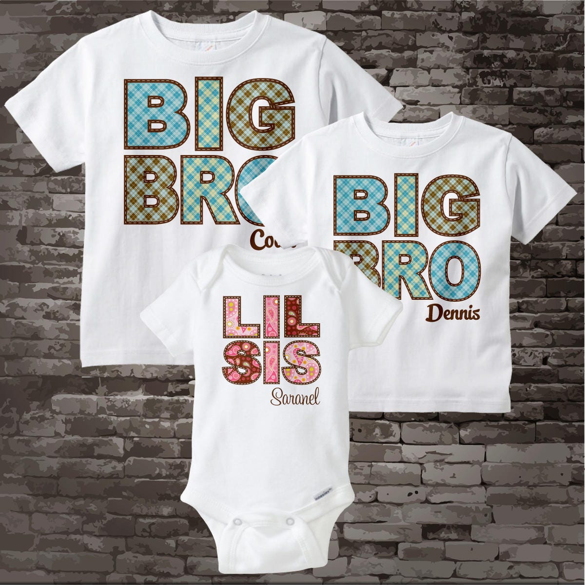 personalized big brother little sister shirts