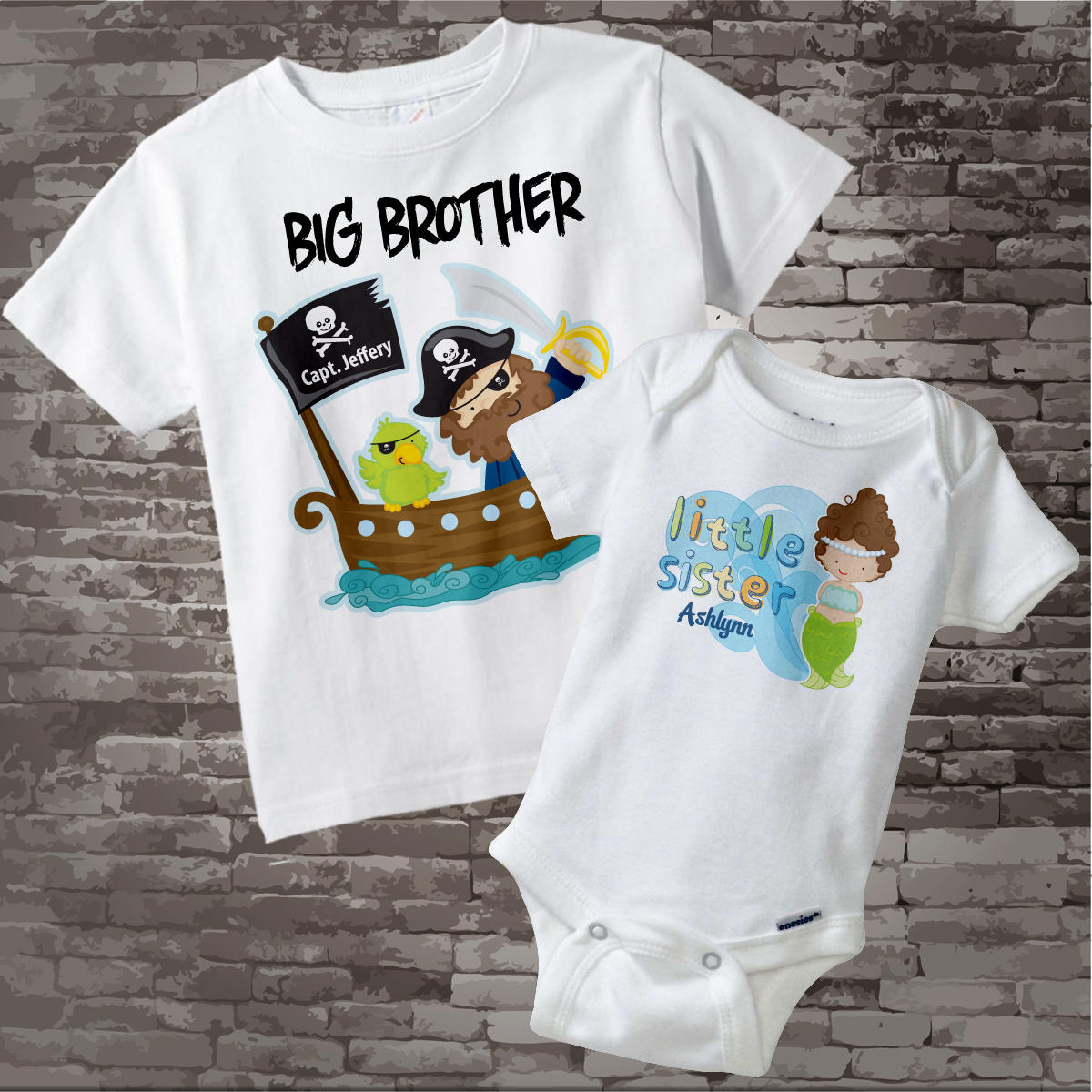 personalized big brother little sister shirts