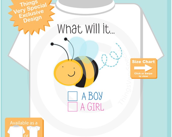 Gender Reveal Shirt - Gender Reveal Party t shirt - Baby Gender Reveal Shirt - What will it Bee Gender Reveal Shirt Outfit 06272016c