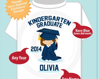 Personalized Kindergarten Graduate Shirt Kindergarten Graduation Shirt Child's Back To School Shirt (05032013a)
