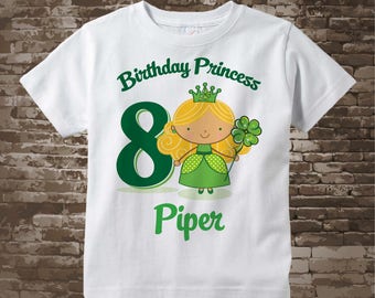 8th Birthday Shirt - Personalized Irish Princess Shirt - Irish Birthday Shirt - Eight year old girl Gift 02212018c