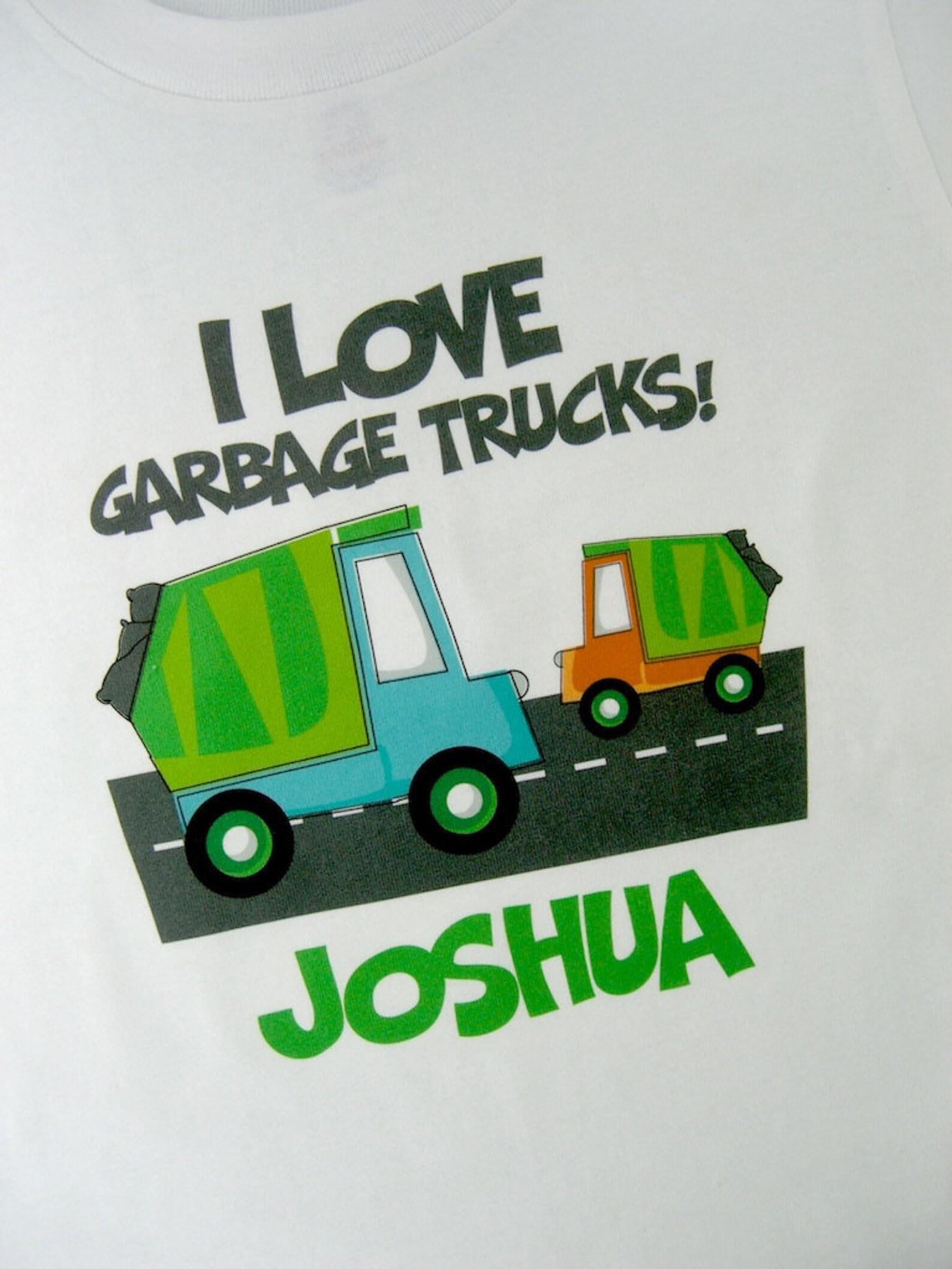 Personalized I Love Garbage Trucks Tee Shirt or Onesie Etsy