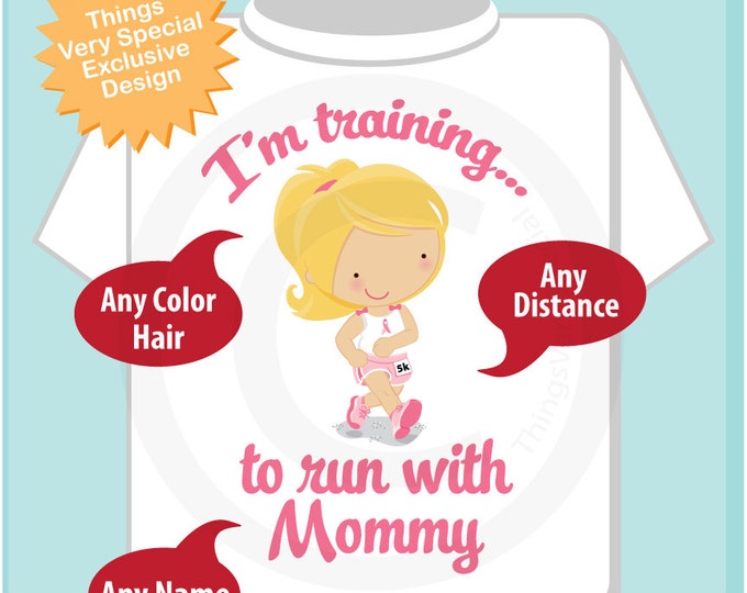 Training to Run with Mommy Shirt - I'm Training to Run with Mommy Shirt - Breast Cancer Pink Ribbon - Breast Cancer Run - 09132012a