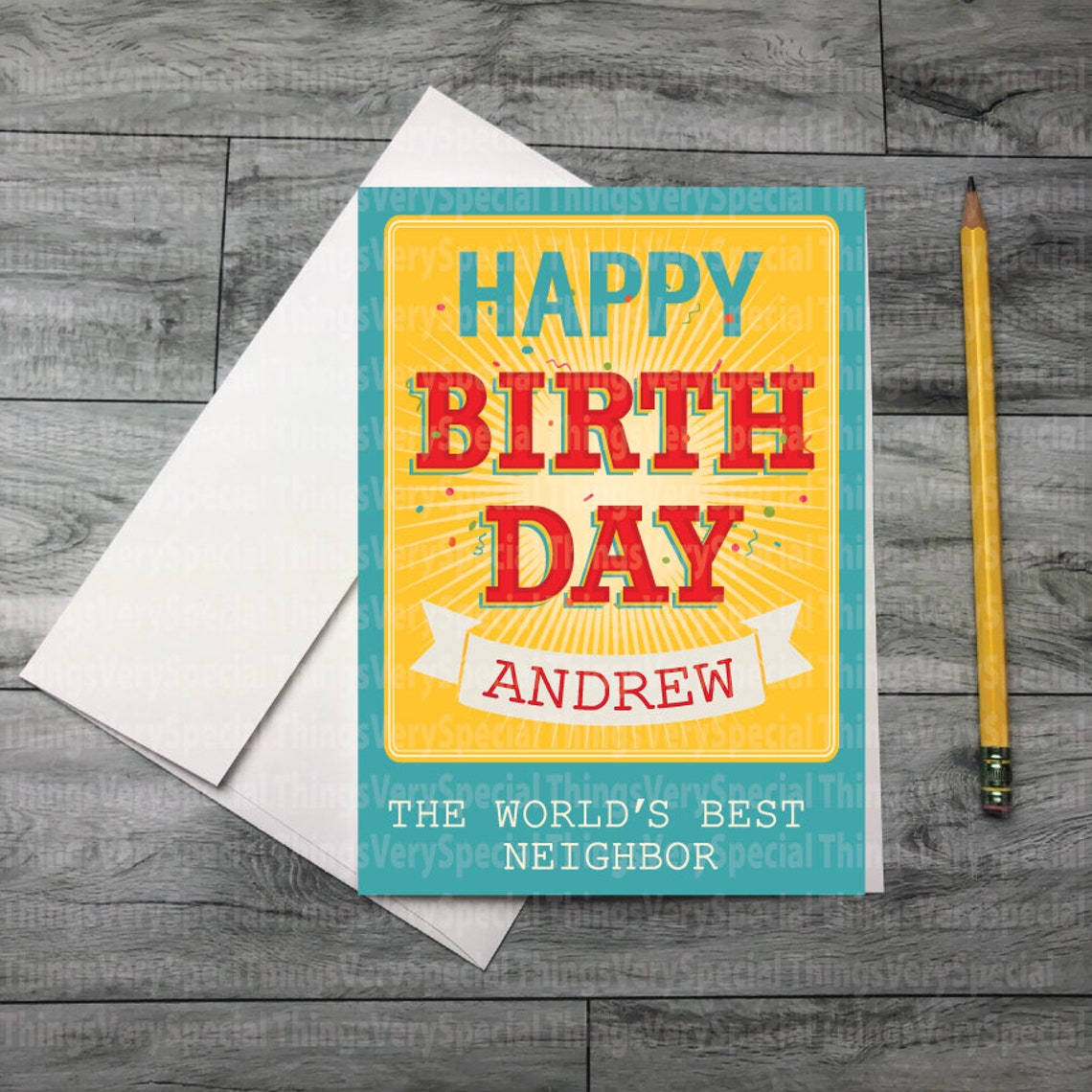 Happy Birthday Neighbor Card Personalized Happy Birthday to - Etsy