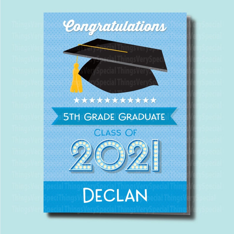 5th Grade Graduation Card Personalized Fifth Grade Graduation | Etsy