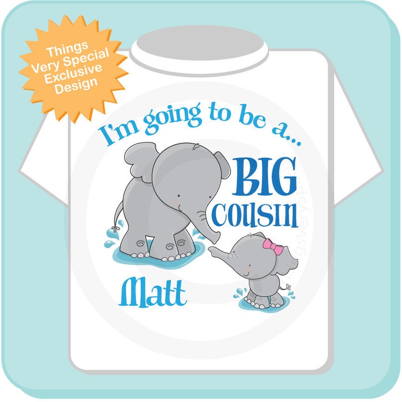 Elephant Big Cousin Shirt I'm going to Be a Big Cousin | Etsy