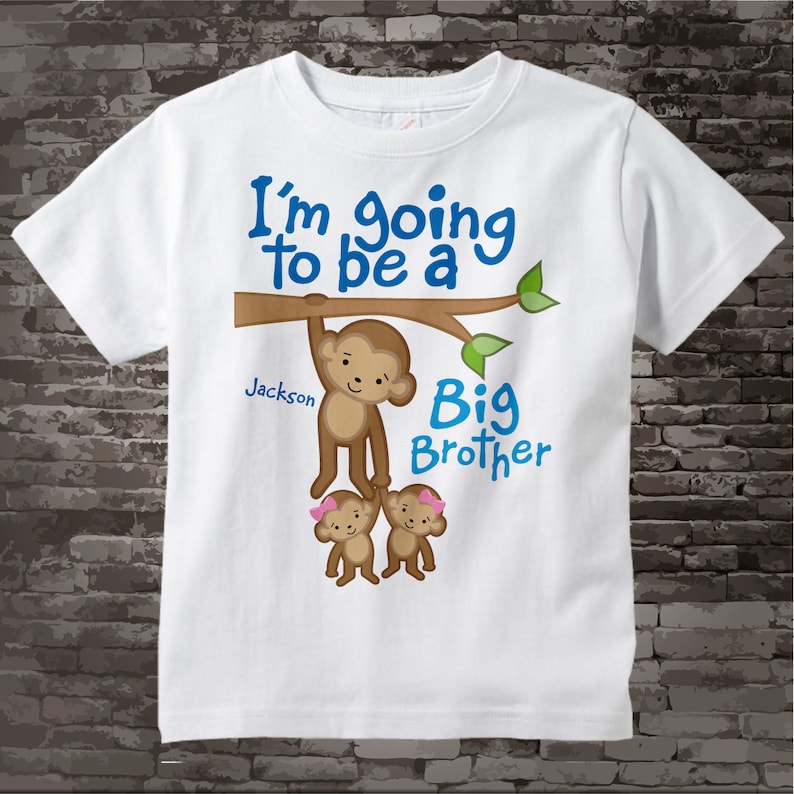 I'm Going to Be A Big Brother Shirt or Onesie Monkey - Etsy