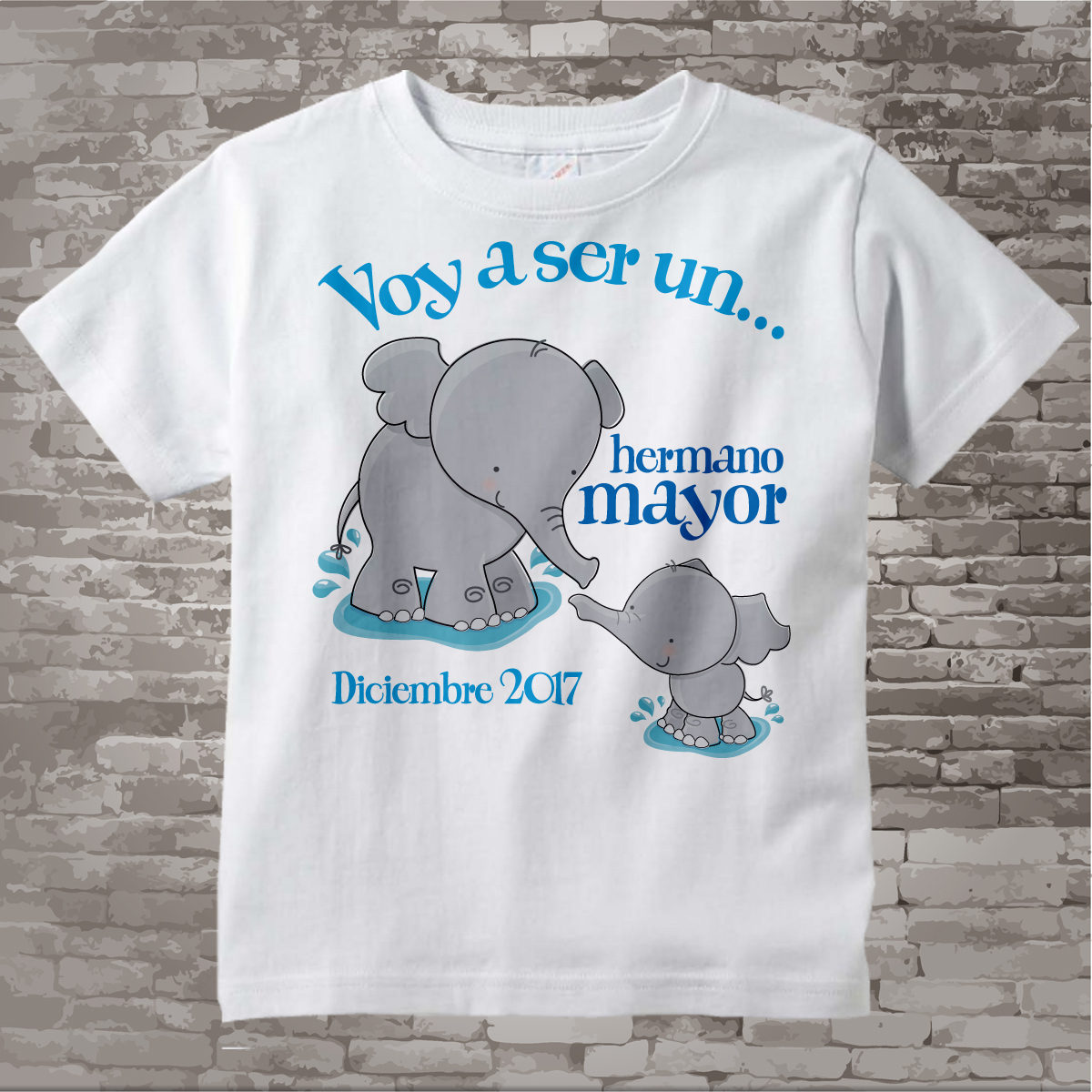 Spanish Big Brother Shirt Voy a Ser Un Hermano Mayor Elephant Tee Shirt or  Big Brother Onesie Pregnancy Announcement 10102016cx 