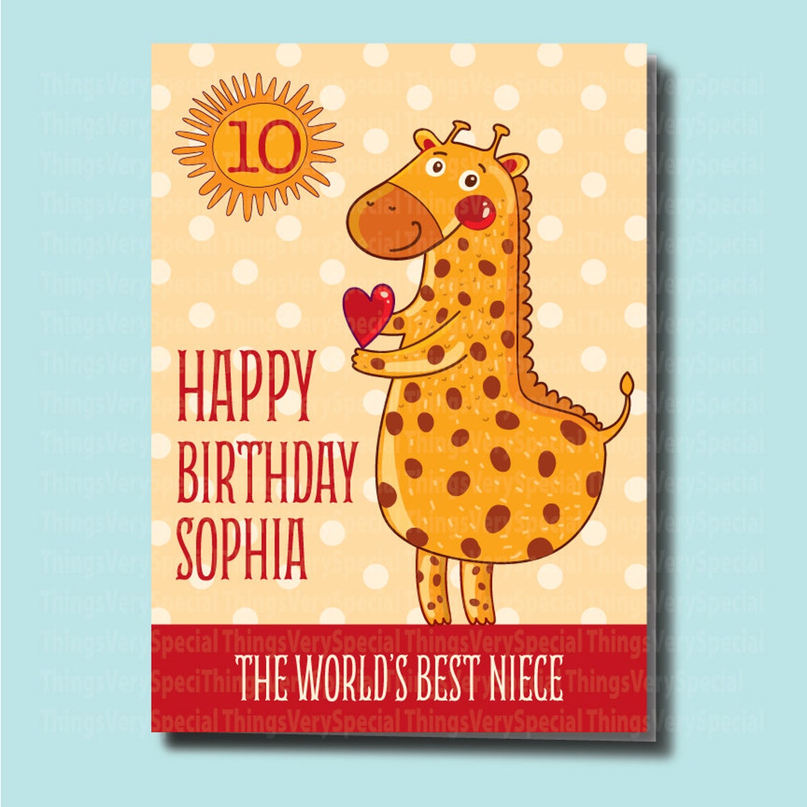 Birthday Card for 10 Year Old Niece 10th Birthday Card for Etsy