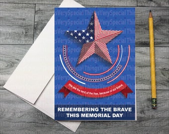 Memorial Day Card Remembering the Brave Memorial Day Card 04122021a