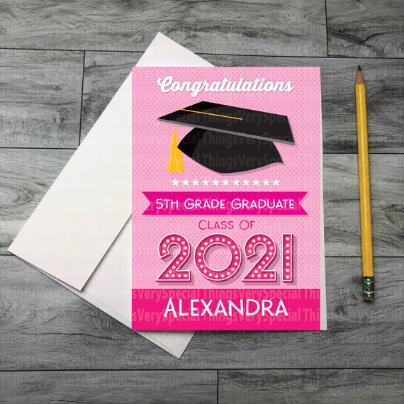 5th Grade Graduation Card Personalized Fifth Grade Graduation | Etsy