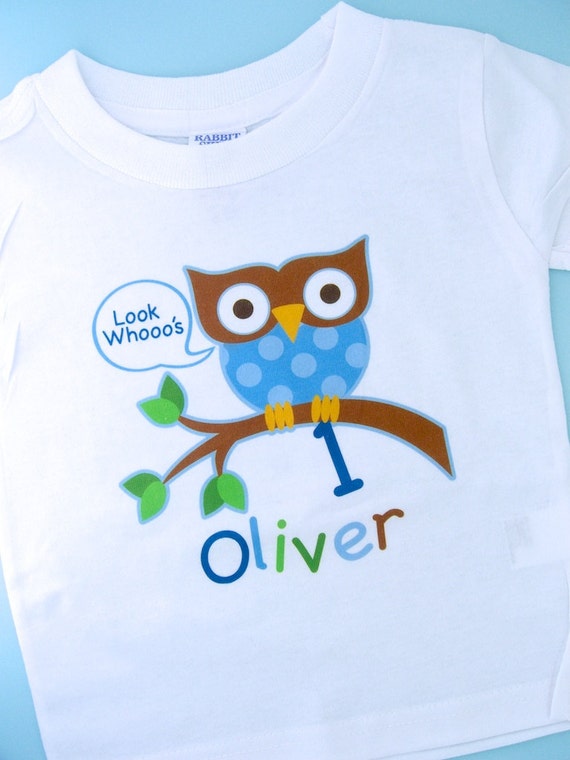Owl Birthday Shirt Personalized Boys Owl Birthday Shirt or Etsy