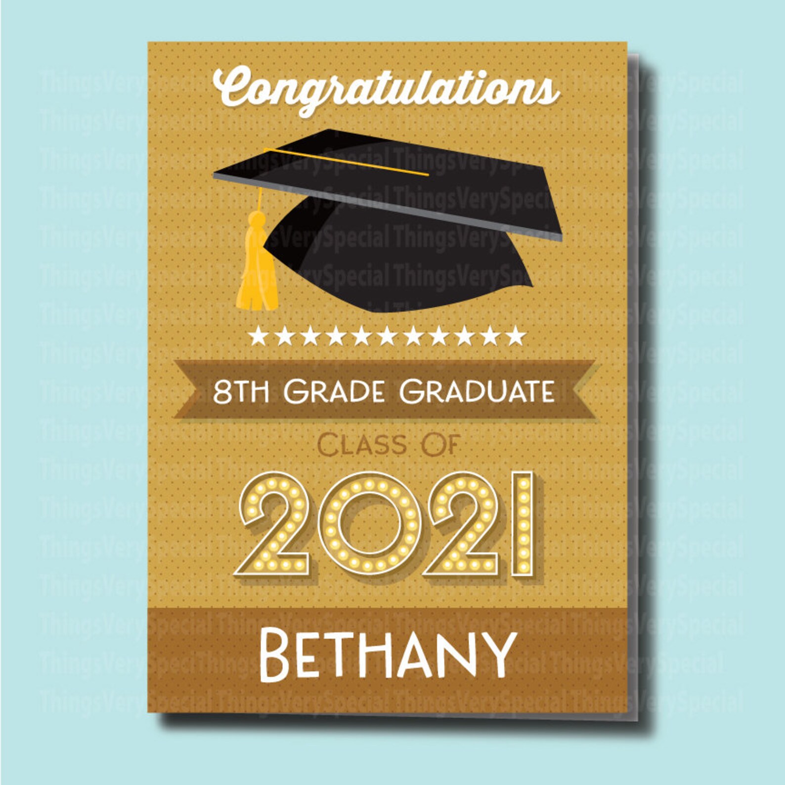 2021 8th Grade Graduation Card Personalized Eighth Grade Etsy
