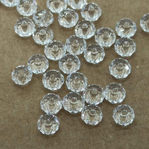 Swarovski 5040 Briolette heldere rondelle-kristalkralen, witte rondelle-kralen, heldere spacer-kralen, heldere glaskralen, glazen rondelle-kralen