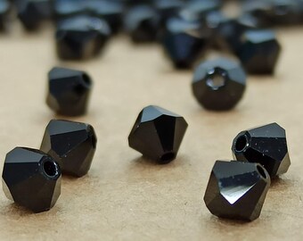 Swarovski Black Jet Crystal Bicone Beads: 4mm-8mm, Jewelry Making