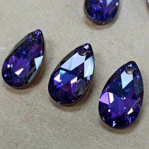 Swarovski Heliotrope Pear Drop Crystal Pendant, 22mm Teardrop Charm