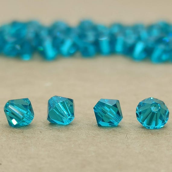 Swarovski Blue Zircon Crystal Bicone Beads: Jewelry Making