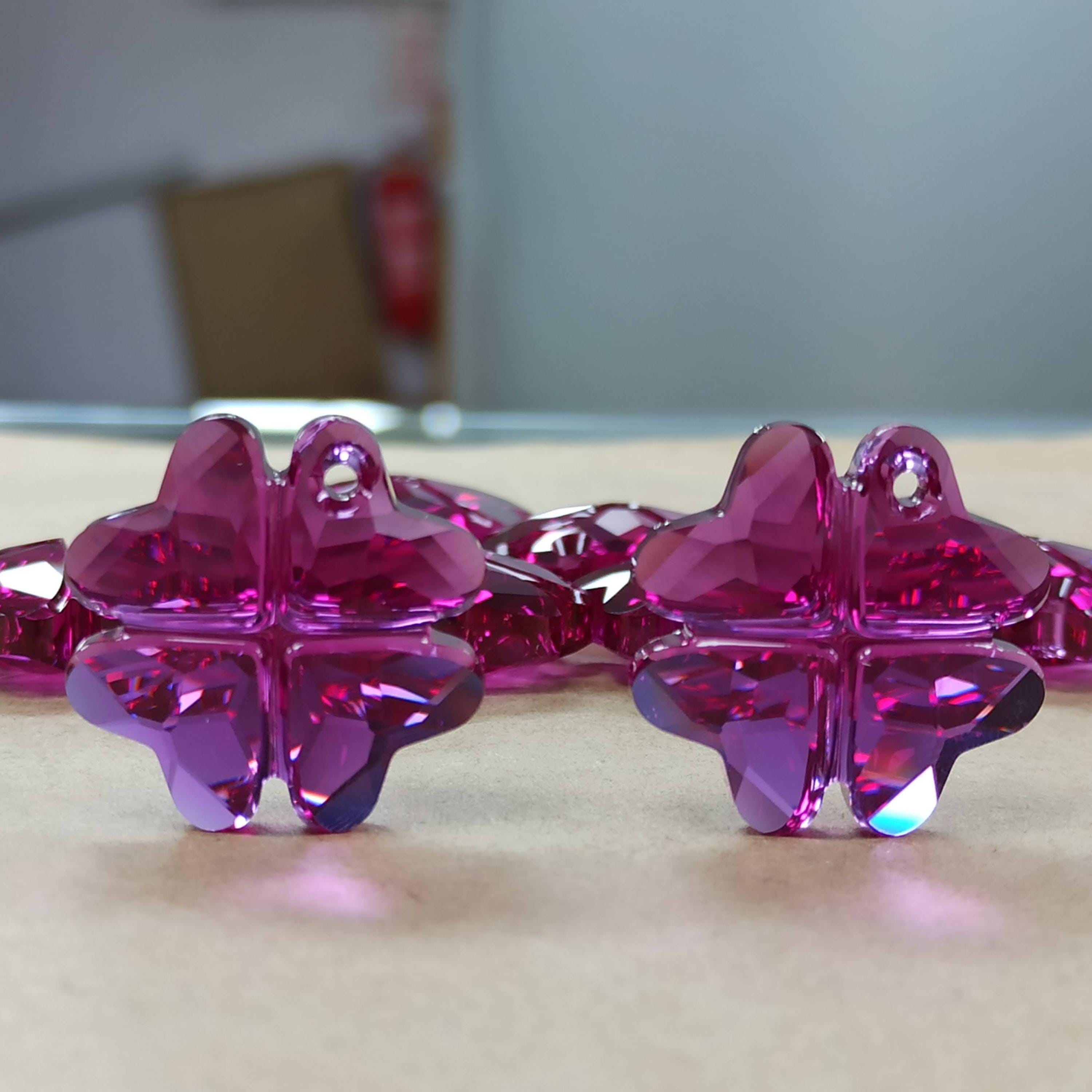 Swarovski 6764 Fuchsia Clover Crystal Pendant: 19mm, 23mm - Etsy