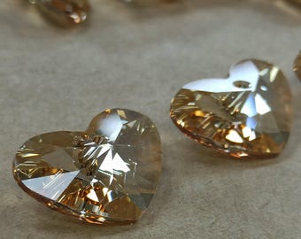 Swarovski Golden Shadow Heart Crystal Pendant (19x27mm)
