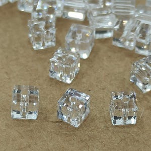 Swarovski Clear Cube Crystal Beads, Crystal Cube Beads, Square Cube Beads, 4mm Cube Beads, Clear Cube, Glass Cube Beads, Crystal Cube
