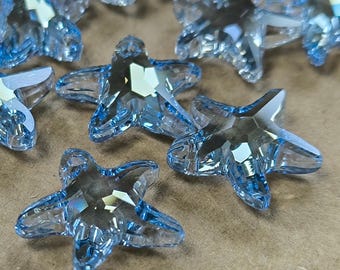 Colgante de estrella de mar de Swarovski: Charm de cristal en tono azul