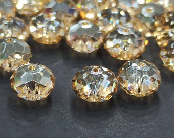 Perline di cristallo Swarovski Briolette: Rondelle Golden Shadow, 8 mm