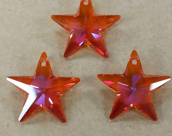 Swarovski Astral Pink Crystal Star Pendant: 28mm/40mm