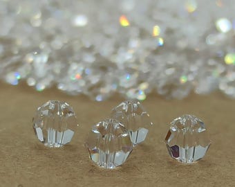 Swarovski Crystal Beads: Clear Round Cut, Jewelry Making (4-5mm)