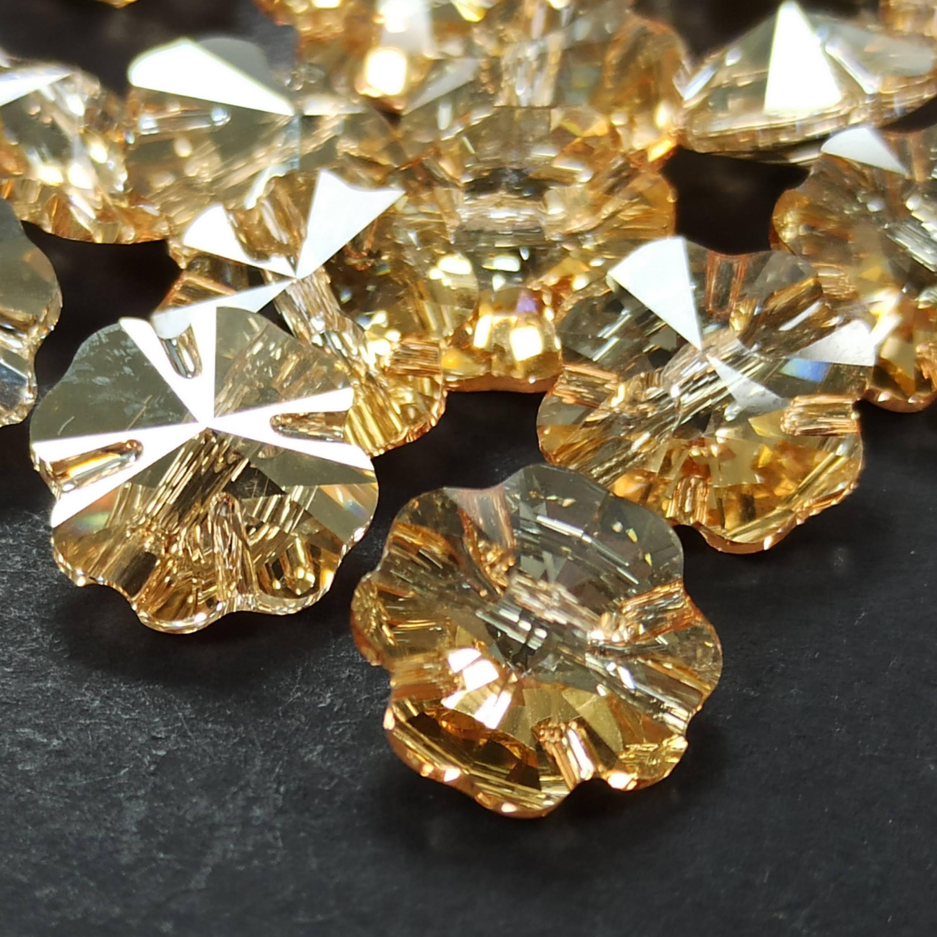 Swarovski Golden Shadow Crystal Clover Button: Jewelry & Sewing