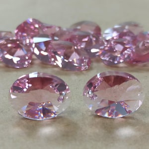 Swarovski Light Rose Crystal Oval Pendant: 10mm, 12mm, 18mm