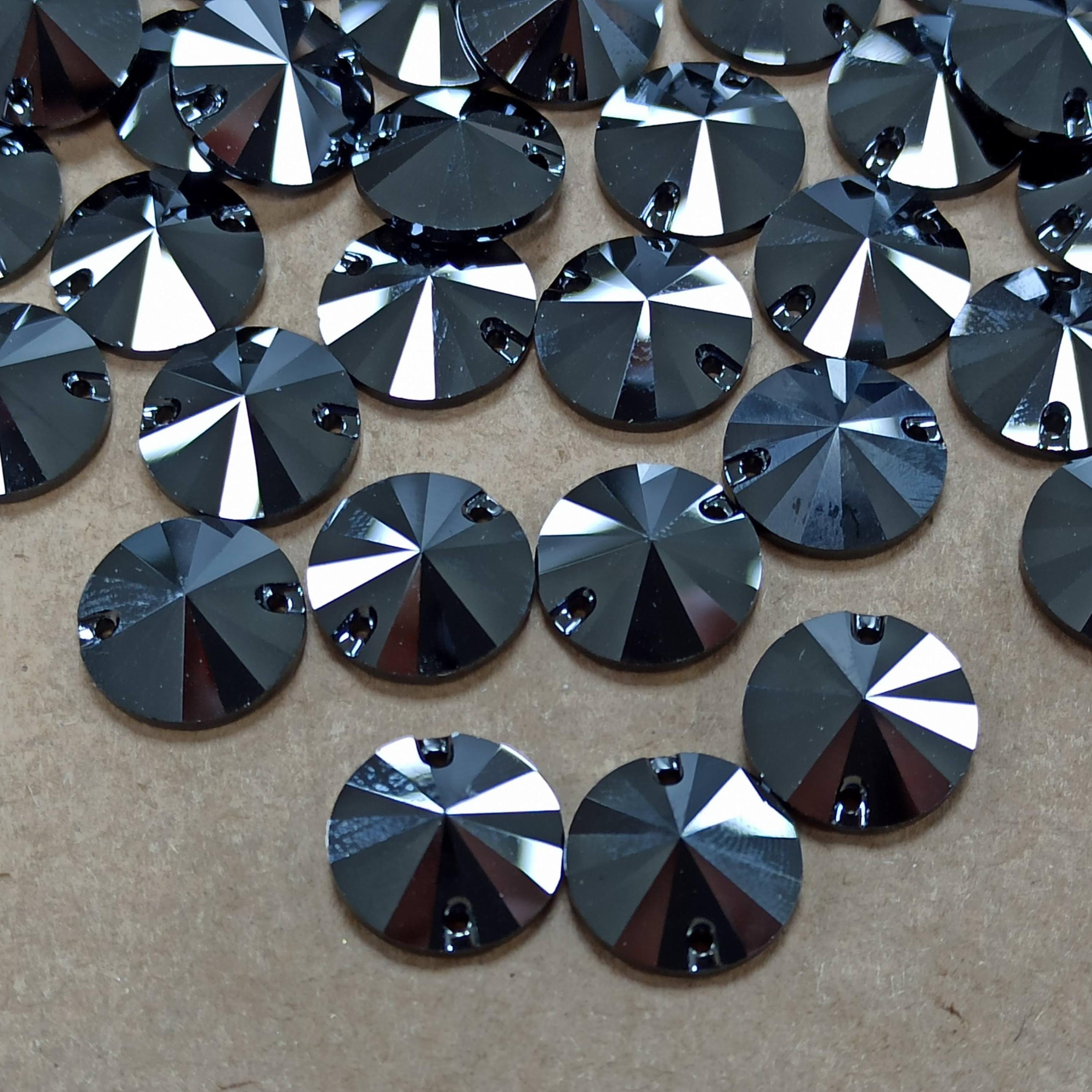 時計 SWAROVSKI Elis 1047350 Jet Hematite Swarovski Rivoli Jet Hematite Crystal Sew-on Stone: 14mm Black