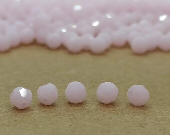 Perline di cristallo Swarovski Rose Alabaster: taglio rotondo rosa opaco