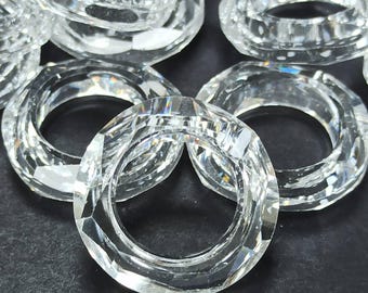 Pingente de cristal Swarovski Cosmic Donut Ring, vidro transparente, 30 mm