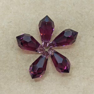 Swarovski Amethyst Teardrop Crystal Pendant Beads - 6000 Drop
