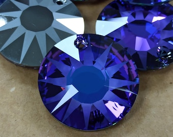 Swarovski Heliotrope Sun Crystal Pendant, 33mm Purple Blue - Etsy