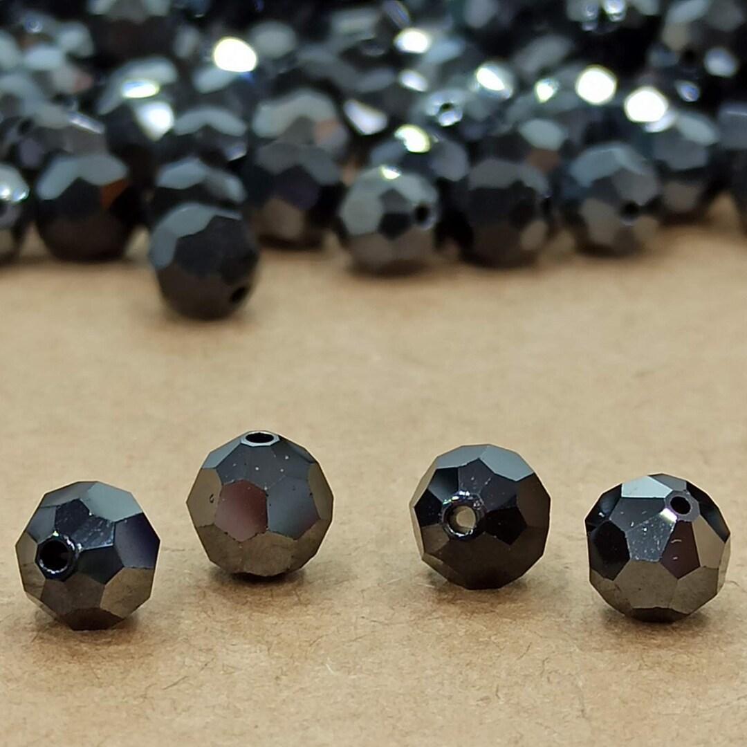 Swarovski Black Jet Hematite Crystal Round Beads (5000 Round) - Etsy