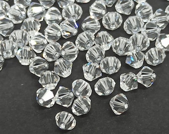 Swarovski Clear White Crystal Bicone Beads, Crystal For Wedding, Jewelry Making Supplies