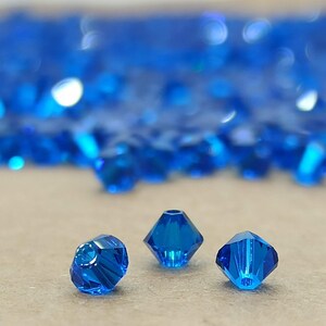 Swarovski Capri Blue Crystal Bicone Beads, Denim Blue Beads, Dark Blue Beads, Transparent Blue, Royal Blue Beads, Navy Blue Beads