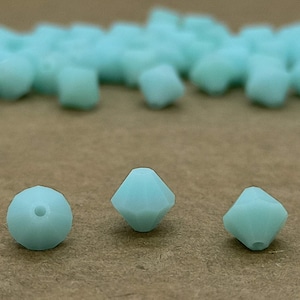 Swarovski Mint Alabaster Crystal Bicone Beads, Mint Green, Matte Green Beads, Pale Green, Mint Opal, Pastel Green, Light Green, Opaque Green