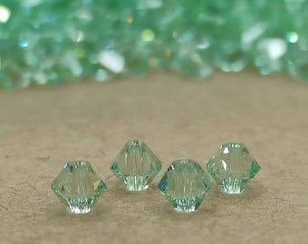 Swarovski Chrysolite Crystal Bicone Beads: Light Green, 6mm