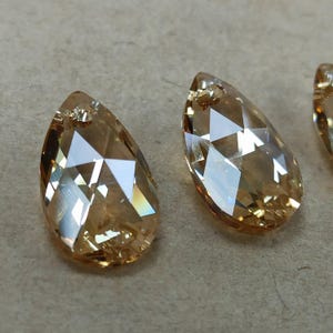 Swarovski Golden Shadow Pear Drop Crystal Pendant, 22mm Teardrop Bead